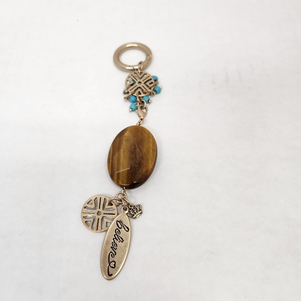 Premier Designs Endless Options Tigers Eye Purse Charm Key Ring Can be 2 Pieces